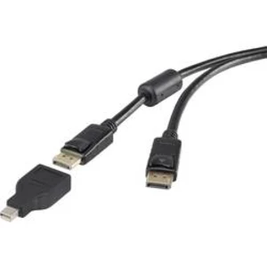 DisplayPort kabel Renkforce [1x zástrčka DisplayPort - 1x mini DisplayPort zástrčka] černá 0.50 m