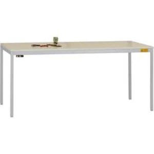 Manuflex LD1113.9006 ESD pracovní stůl UNIDESK s kaučuk deska, hliníkově stříbrná podobný RAL 9006, Šxhxv = 2000 x 800 x 720-730 mm