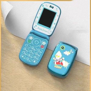 Flip Mini Girl Cartoon Mobile Phone NO Camera Dual Card SIM LED Light 1.8 inch Screen Children Kids Cute Cover Style CellPhones