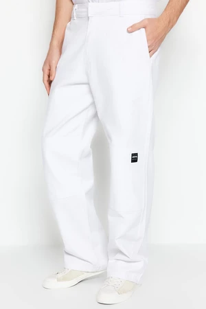Trendyol White Men's Premium Loose Fit Trousers