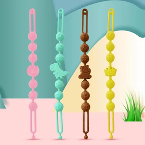 Pacifier Holder Clip Teether Pendants infant Silicone Beads Pacifier Chain Clips Baby Teething Chain Gift For 3+ Month Babies