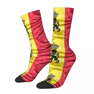 Happy Men's compression Socks Copy Of Belgium Retro Harajuku National Flag Hip Hop Novelty Seamless Crew Crazy Sock Gift Printed