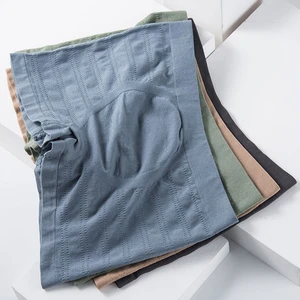 Sexy Comfortable Pattern Mid-Waist Cotton Crotch Fitness Seamless Panties Breathable Boxer Men Underwear Nylon Shorts
