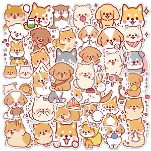 50 pcs/set Kawaii Fluffy Dog PVC Waterproof Stickers Cute Scrapbooking Diy Journaling Diary Stationery Sticker Gift Decor