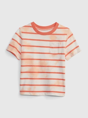 Oranžové chlapčenské tričko pruhované GAP