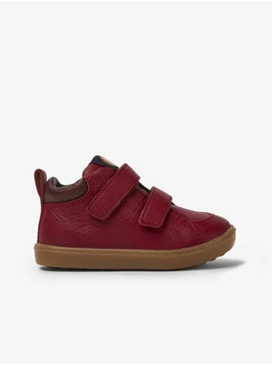 Burgundy Kids' Leather Camper Sneakers - Boys