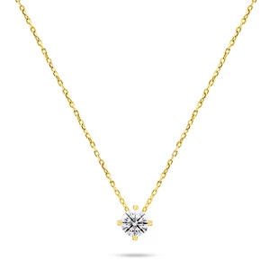Brilio Silver Minimalistický pozlacený náhrdelník se zirkonem NCL73Y