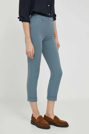 Kalhoty United Colors of Benetton dámské, šedá barva, fason cargo, high waist
