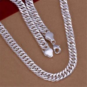 Fine 925 Sterling Silver 10MM Chain Necklace For Man Women Solid Wedding Noble Fashion Jewelry Charms Gifts