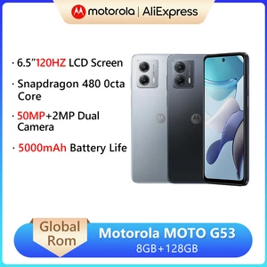 Global ROM Motorola MOTO G53 Smartphone Snapdragon 480 Octa Core 8GB 128GB 5000mAh Battery 6.5'' 120Hz LCD Screen 50MP Camera