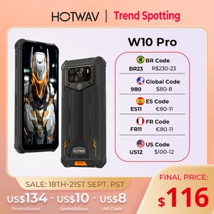 HOTWAV W10 Pro Rugged Handset Android 12 15000mAh Massive Battery 6GB RAM 64GB ROM 1TB Expansion 6.53'' HD+ Screen 20MP NFC