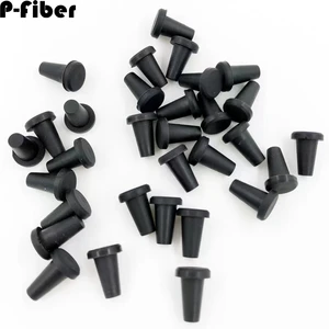 100pcs 6mm Silicone dust plug rubber dust cap T-type protective cover black