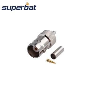 Superbat BNC Crimp Female RF Coaxial Connector with Double pin for Cable RG316 RG174 LMR100 RG188