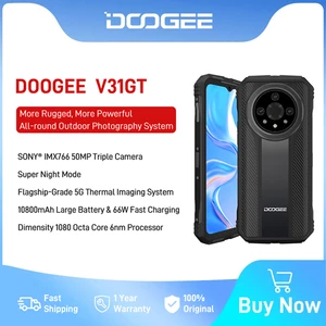 DOOGEE V31GT 6.58" FHD 120Hz IPS Display 5G Thermal Imaging 12GB 256GB Octa Core 50MP Triple Camera 66W Fast Charging 10800mAh