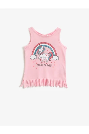 Koton Baby Girl Pink Unicorn Printed Singlet