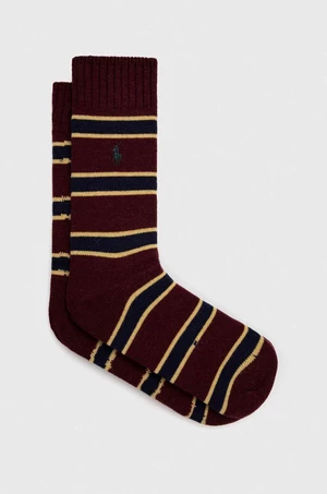 Ponožky s příměsí vlny Polo Ralph Lauren vínová barva