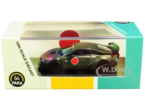 BMW i8 Zero Liberty Walk Dark Green 1/64 Diecast Model Car by Paragon Models