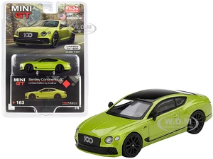 Bentley Continental GT Limited Edition by Mulliner Green Metallic with Black Top Limited Edition to 1800 pieces Worldwide 1/64 Diecast Model Car by T