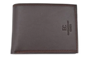 Pánská kožená peněženka z pravé kůže EC Coveri- tmavě hnědá