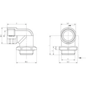 Úhlová průchodka LAPP SKINDICHT® RWV-M 40X1,5 O. E+D 52107851 litina, délka závitu 15.5 mm, přírodní, 5 ks
