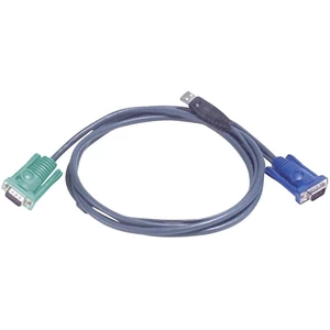 ATEN KVM prepojovací kábel [1x zástrčka SPHD 15 - 1x VGA zástrčka, USB 2.0 zástrčka A] 3.00 m čierna