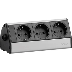 EVOline 93000403 zásuvková lišta  čierna, strieborná DE schuko zástrčka/zásuvky 1 ks