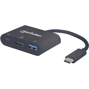 Manhattan 152037 USB / HDMI adaptér [1x USB-C ™ zástrčka - 1x HDMI zásuvka, USB 3.2 gen. 1 zásuvka A, USB-C ™ zásuvka] č