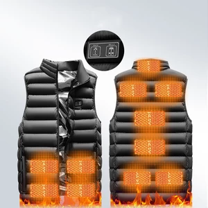 11 Zone Graphene Electric Heating Vest USB Warm Plug Cotton Thermostat Heating Vest Winter Heating Cothes