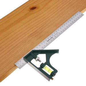 BERRYLION 300mm Adjustable Combination Square Angle Ruler 45/90 Degree with Bubble Level Multifunctional Gauge Measuring