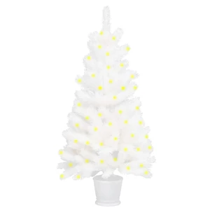 90cm Christmas Tree Artificial Holiday Christmas 250 Branches with 150 Warm LED Lights for Home, Office, Party Decoratio