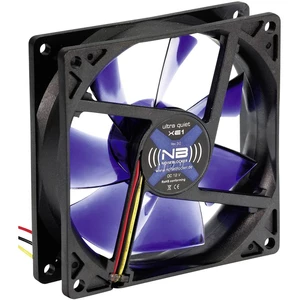 NoiseBlocker BlackSilent XE1 PC vetrák s krytom čierna, modrá (transparentná) (š x v x h) 92 x 92 x 25 mm