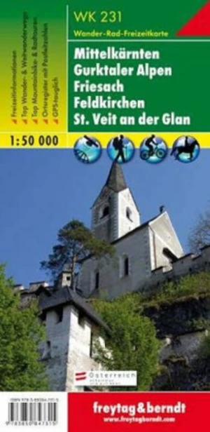 WK 231 Střední Korutany, Gurktalské Alpy, Friesach, Feldkirchen, St. Veit an der Glan 1:50 000 / turistická mapa