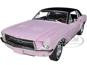 1967 Ford Mustang Coupe Evening Orchid Pink Metallic with Black Top "She Country Special - Bill Goodro Ford Denver Colorado" 1/18 Diecast Model Car b
