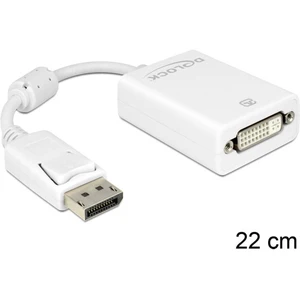 Delock 61765 DisplayPort / DVI adaptér [1x zástrčka DisplayPort - 1x DVI zásuvka 24+5-pólová] biela s feritovým jadrom 1
