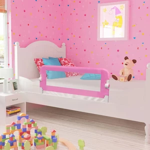 [EU Direct] vidaxl 10170 Toddler Safety Bed Rail Pink 120x42 cm Polyester Children's Bed Barrier Fence Foldable Home Ant