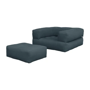 Rozkladacie kreslo s modrým poťahom Karup Design Cube Petrol Blue