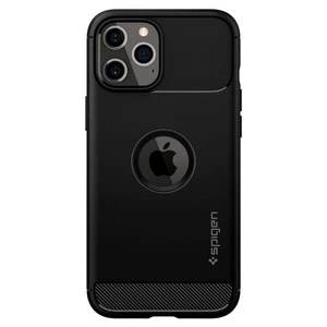 Kryt na mobil Spigen Rugged Armor na Apple iPhone 12/12 Pro (ACS01700) čierny kryt na smartfón • materiál: silikón • technológia Air Cushion™ • určený