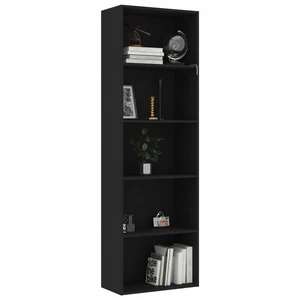 5-Tier Book Cabinet Black 23.6"x11.8"x74.4" Chipboard