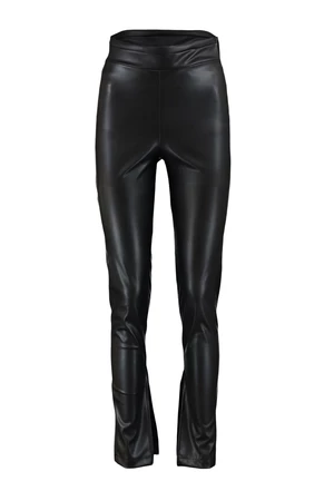 Trendyol Black Slit részletes műbőr kötött leggings