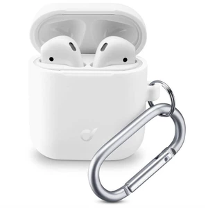 Puzdro CellularLine Bounce pro Apple AirPods (2018/2019) (BOUNCEAIRPODSW) biele ochranný kryt na Apple AirPods 1 & 2 • karabína • kompatibilný s bezdr