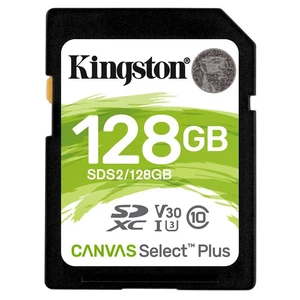 Pamäťová karta Kingston Canvas Select Plus SDXC 128GB UHS-I U3 (100R/85W) (SDS2/128GB) pamäťová karta SD • kapacita 128 GB • čítanie 100 Mb/s • zápis 
