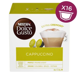 NESCAFÉ Dolce Gusto® Cappuccino kávové kapsule 16 ks kapsuly pre kávovary NESCAFÉ Dolce Gusto • 100% arabika • silné espresso a smotanové mlieko • 16 