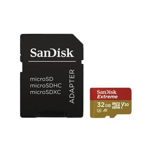 Pamäťová karta SanDisk Micro SDHC Extreme 32GB UHS-I U3 (100R/60W) + adapter (SDSQXAF-032G-GN6AA) čierna pamäťová karta microSD • kapacita 32 GB • čít