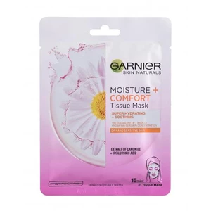 Garnier Skin Naturals Moisture + Comfort 1 ks pleťová maska pro ženy na suchou pleť; na citlivou a podrážděnou pleť; na dehydratovanou pleť