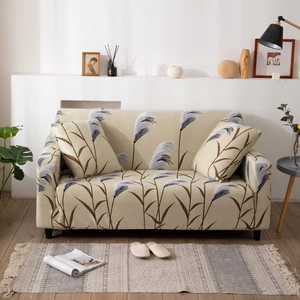 1/2/3/4 Seaters Elastic Sofa Cover Universal Reed Printing Chair Seat Protector Stretch Slipcover Couch Case Home Office