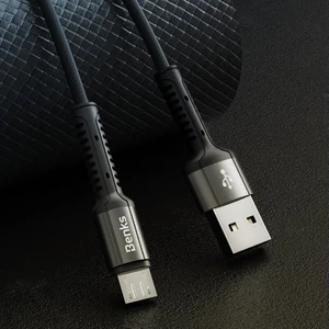 Benks 2A Woven Cloth Nylon Braided Type-C Micro USB Fast Charging Data Cable 1.2M for Samsung S20 HUAWEI K30
