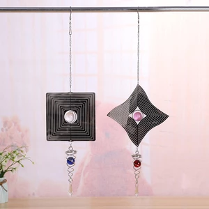 3D Metal Hanging Wind Chimes Home Garden Decor Spinner Battery Motor Gifts