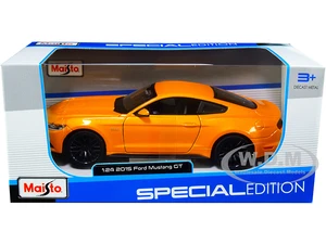 2015 Ford Mustang GT 5.0 Orange Metallic 1/24 Diecast Model Car by Maisto