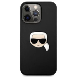 Kryt na mobil Karl Lagerfeld Leather Karl Head na Apple iPhone 13 Pro Max (KLHCP13XPKMK) čierne ochranný kryt na mobil • na iPhone 13 Pro Max • s logo