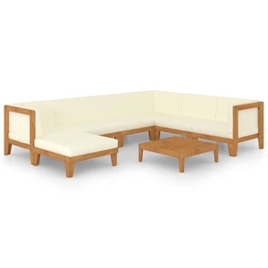 8 Piece Garden Lounge Set with Cushions Solid Acacia Wood